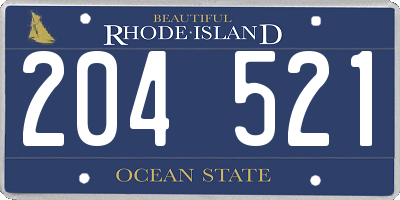 RI license plate 204521