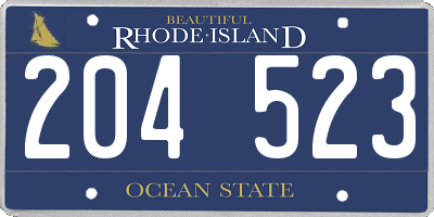 RI license plate 204523