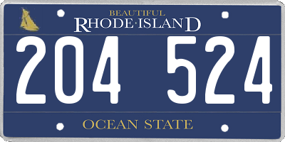 RI license plate 204524