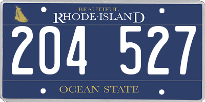 RI license plate 204527