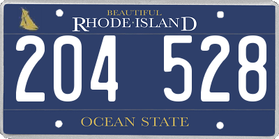 RI license plate 204528
