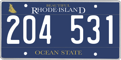 RI license plate 204531