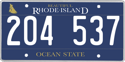 RI license plate 204537