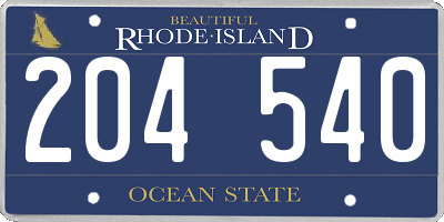 RI license plate 204540