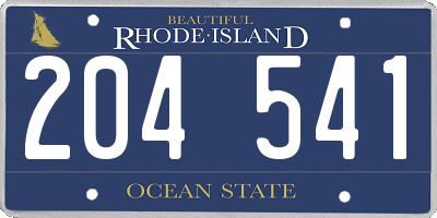 RI license plate 204541