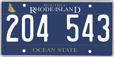 RI license plate 204543