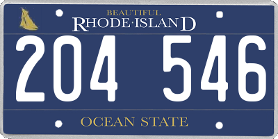 RI license plate 204546