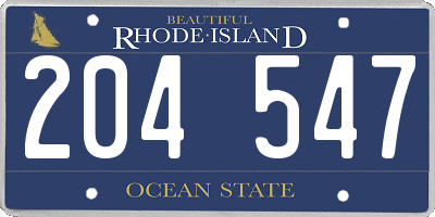 RI license plate 204547