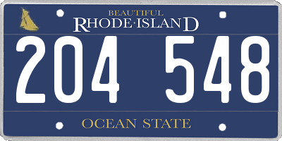 RI license plate 204548