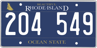 RI license plate 204549