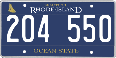 RI license plate 204550