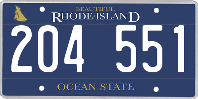 RI license plate 204551