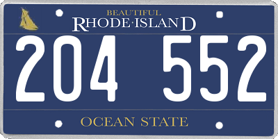 RI license plate 204552