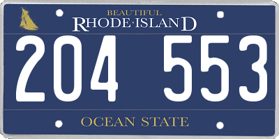 RI license plate 204553