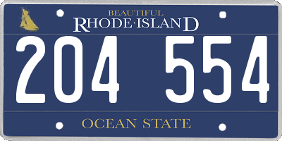 RI license plate 204554