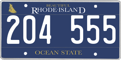 RI license plate 204555