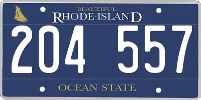 RI license plate 204557