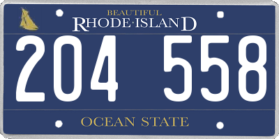 RI license plate 204558