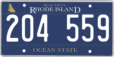 RI license plate 204559