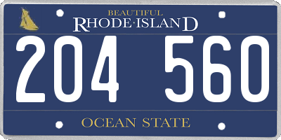 RI license plate 204560