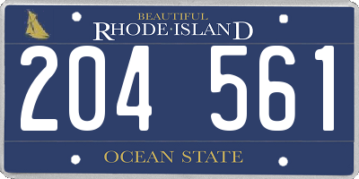 RI license plate 204561