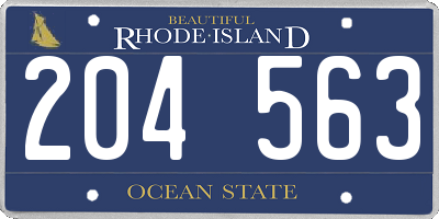RI license plate 204563