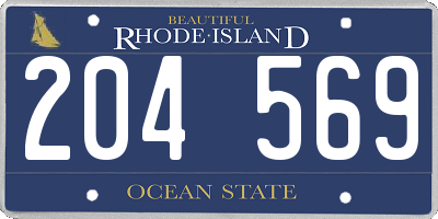 RI license plate 204569