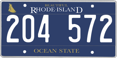 RI license plate 204572