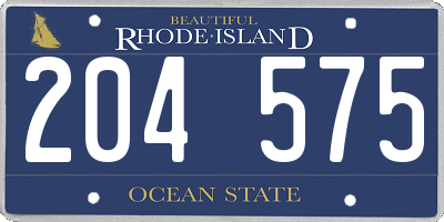 RI license plate 204575