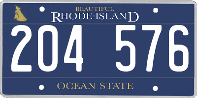 RI license plate 204576