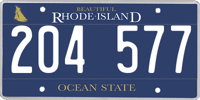 RI license plate 204577