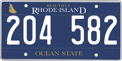 RI license plate 204582