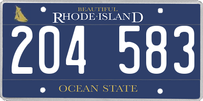 RI license plate 204583