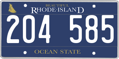 RI license plate 204585