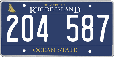 RI license plate 204587