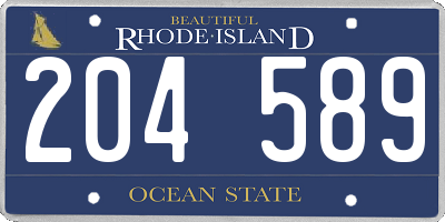 RI license plate 204589