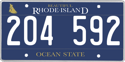 RI license plate 204592