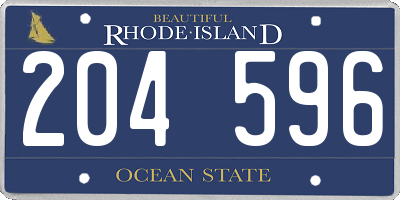 RI license plate 204596