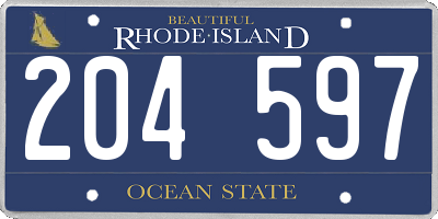 RI license plate 204597