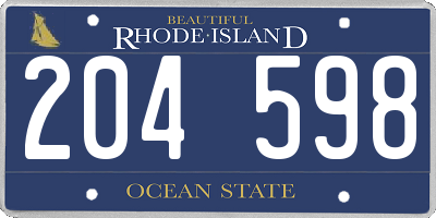 RI license plate 204598