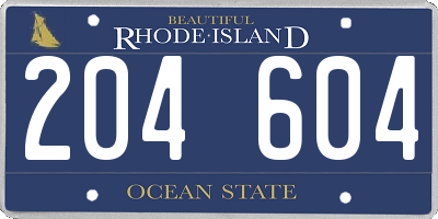 RI license plate 204604
