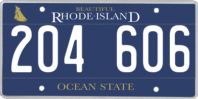 RI license plate 204606
