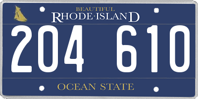 RI license plate 204610