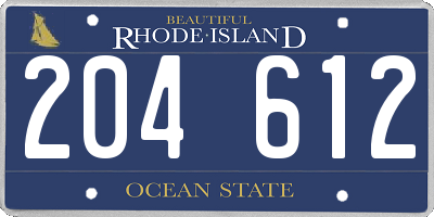 RI license plate 204612