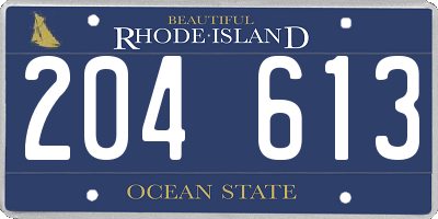 RI license plate 204613