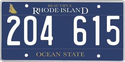 RI license plate 204615