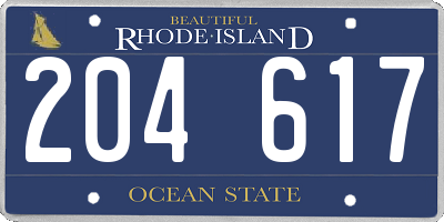 RI license plate 204617
