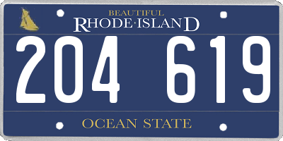 RI license plate 204619
