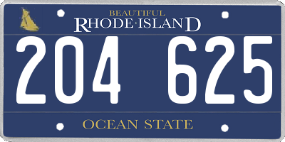 RI license plate 204625