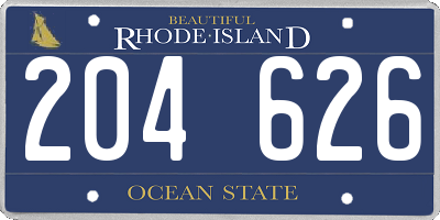 RI license plate 204626